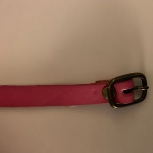 Fuscia Pink Thin Leather Belt